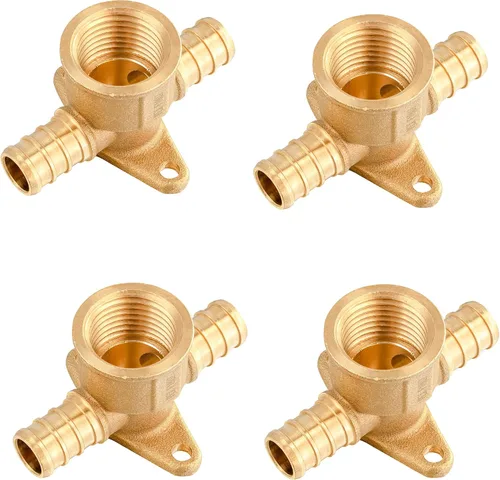 Miniatura 10 de EFIELD 1/2 "Pex x 1/2" Pex x 1/2" hembra NPT Drop-ear Tee, Latón Crimp Fitting, (PEX1807170)