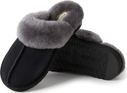 Miniatura 7 de Dearfoams Fireside Sydney Pantuflas anchas de piel de oveja para mujer, para interiores y exteriores