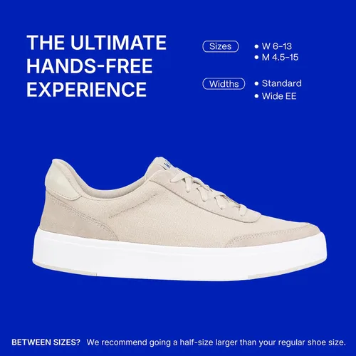 Miniatura 4 de Kizik Slip On Sneakers Prague - Court Style, 4-Way Stretch Canvas with Suede Details, Casual Shoes for Women & Men, Hands Free Convenience - Wide