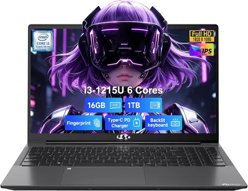 Miniatura 16 de NIMO 15.6'' IPS FHD Laptop, 16GB RAM 1TB SSD Intel i3-1215U (Beat R5-7520U, 6 Cores Up to 4.4GHz) Student Computer with 65W Fast PD, 2 Years