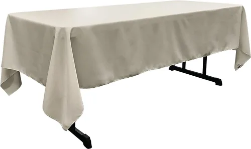 Miniatura 96 de LA Linen Mantel rectangular lavable de popelín de poliéster, resistente a las manchas y a las arrugas, cubierta de mesa 60x84, mantel de tela