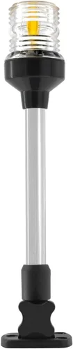 ISURE MARINE Luz LED de popa plegable de 12 pulgadas, 3 millas náuticas, luces de anclaje de navegación, color blanco, 360 ° para pontón y barcos de