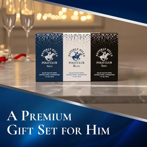 Miniatura 5 de Beverly Hills Polo Club Set de regalo de Eau de Toilette para hombre, colección Slider de 3 piezas (aguamarina, azul y sexy), trío de fragancias EDT