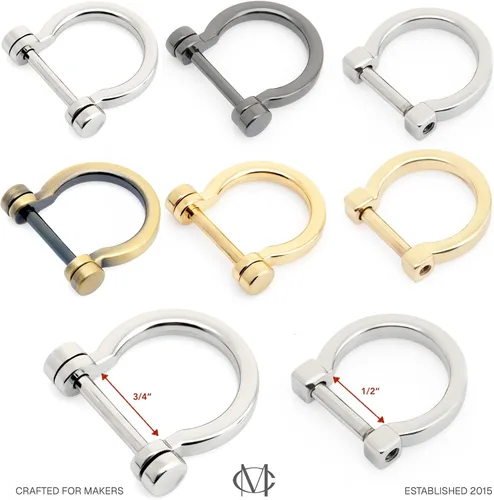 Miniatura 4 de CRAFTMEMORE Anillos en D atornillados con grillete de herradura anillo D DIY llavero monedero accesorio para correa de 3/4 pulgadas, 4 piezas