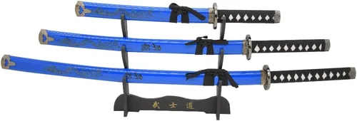 Miniatura 7 de Snake Eye Tactical Juego de katana samurái de 3 piezas con diseño de dragón de dos tonos