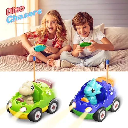 Miniatura 2 de Kidz do 2 Pack Juguetes de dinosaurio con control remoto para niños pequeños de 2 a 5 años, regalos de Navidad y cumpleaños para niños de 2 a 5