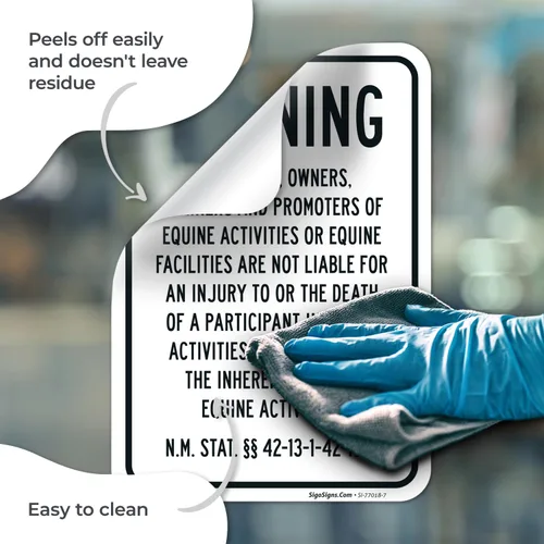 Miniatura 7 de Sigo Signs, Warning Under New Mexico Law Patrocinador de actividad equina o letrero profesional, 10 x 7 pulgadas, calcomanías de vinilo de 4 mil