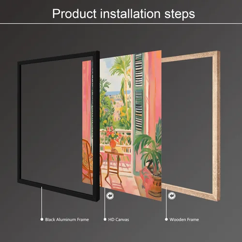 Miniatura 3 de Póster de pintura al óleo colorida de ventana abierta, arte de pared abstracto impresionista famoso y moderno, impresiones de lienzo estético