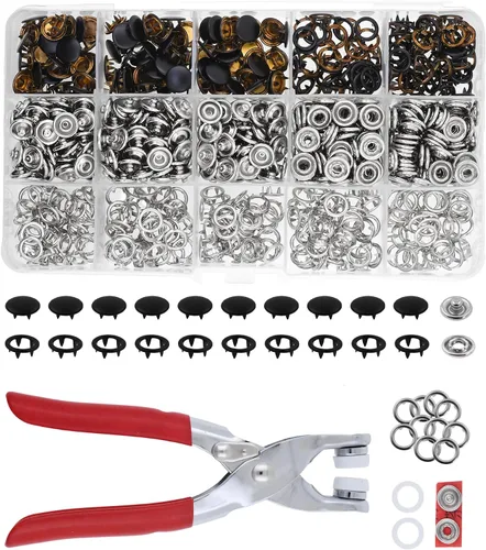 Miniatura 9 de Kit de botón de presión de metal Mandala Crafts - Botones a presión y herramienta de cierre a presión - Cierres coloridos de 9.5mm para coser, ropa