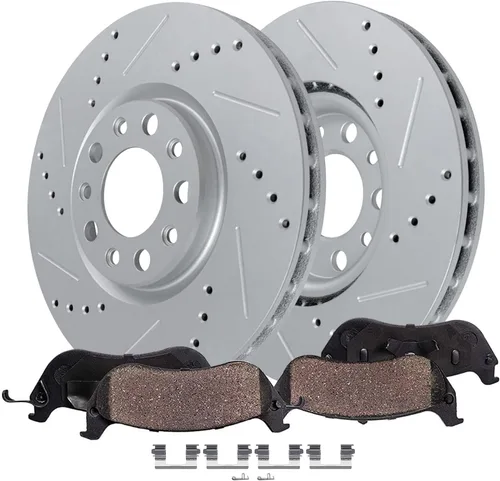 Miniatura 18 de Detroit Axle - Kit de freno trasero para Ford 2022 2023 Maverick 11.89 pulgadas rotores de freno de disco perforados y ranurados pastillas de freno