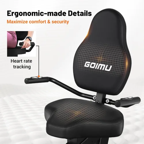 Miniatura 6 de Recumbent Exercise Bike, Stationary Bikes for Home Magnetic Recumbent Bike with Adjust Seat for Adults Seniors, 300LB Capacity & 8-level Resistance