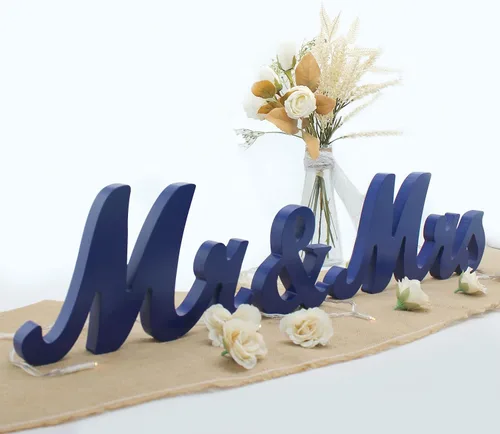 Miniatura 8 de Letrero de Mr y Mrs para mesa de boda, letras grandes de madera de Mr y Miss, letra de madera para decoración de fiesta, mesa principal de boda