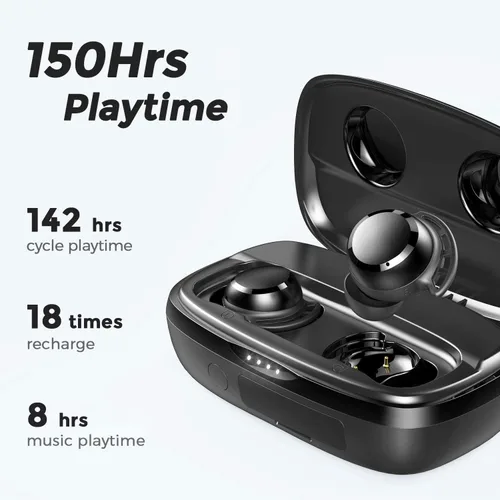 Miniatura 2 de Tribit Auriculares inalámbricos, 110 horas de reproducción, Bluetooth 5.3 IPX8, impermeable, control táctil, verdaderos auriculares inalámbricos