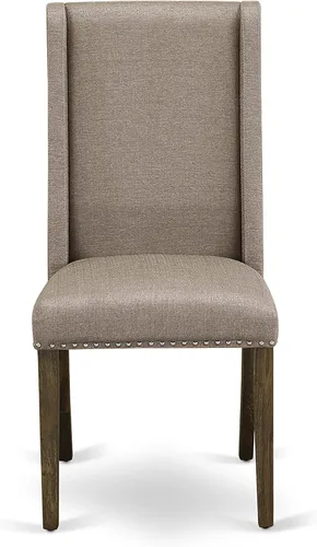 Miniatura 9 de East West Furniture F2FL5-716 - Juego de mesa de comedor de 5 piezas, incluye una mesa de cocina redonda con pedestal y 4 sillas de comedor Parson