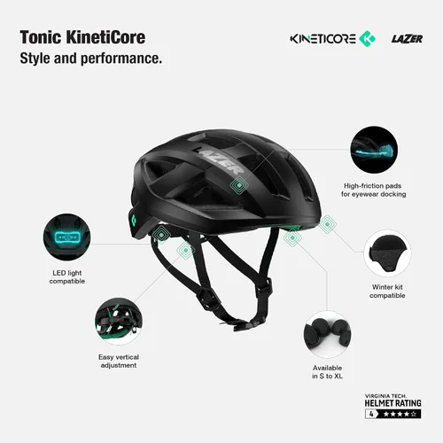 Miniatura 3 de LAZER Tonic KinetiCore - Casco de bicicleta liviano para adultos, equipo de ciclismo para hombres y mujeres