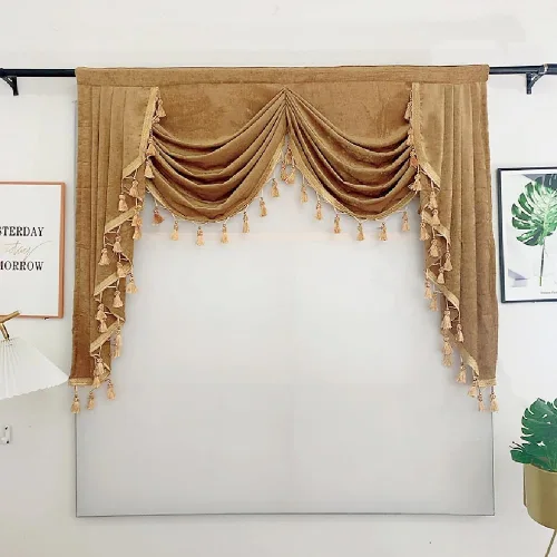 Miniatura 11 de Amidoudou 1 par de cortinas bordadas de lujo europeas para sala de estar, dormitorio, cortinas de felpilla (azul, 51 x 84 pulgadas)
