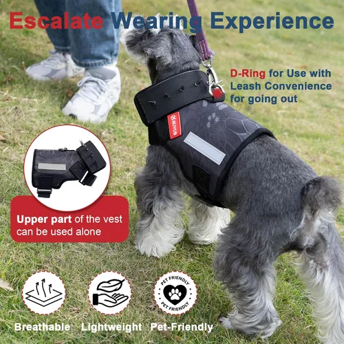 Miniatura 4 de Arnés de protección para perros, placa de acero ligera y flexible integrada contra ataques de coyote, halcón, raptor y aves de presa
