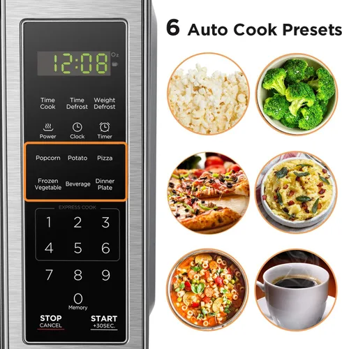 Miniatura 3 de BLACK+DECKER EM720CB7 Horno digital de microondas, 700 W, acero inoxidable, 0.7 pies cúbicos y cafetera programable CM1160B de 12 tazas, negro/acero