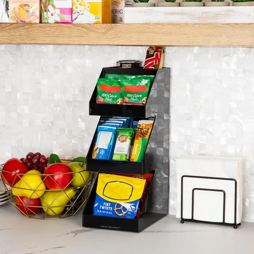 Miniatura 5 de Mind Reader Estación de utensilios y condimentos de té y café, organizador de encimera, barra de café, cocina, 6 pulgadas de largo x 9 pulgadas