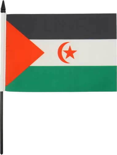 Miniatura 253 de AZ FLAG Sierra Leone Bandera de mesa 5'' x 8'' - Bandera de escritorio de Sierra Leona 21 x 14 cm - Bastón y base de plástico negro