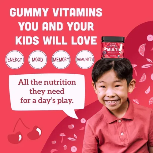 Miniatura 6 de Llama Naturals - Vitaminas en gomitas de fruta real para niños, sin caña de azúcar añadida, betacarotenos, multivitamínico de alimentos integrales