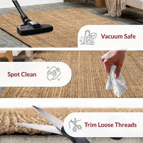 Miniatura 5 de nuLOOM Ashli - Alfombra decorativa de yute sólido tejida a mano, 2 x 3 pies, natural