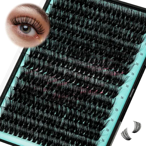 Miniatura 18 de Kit de Extensión de Pestañas, Kit de Racimos de Pestañas DIY 168Pcs con Pegamento de Unión y Sello Impermeable, Removedor de Pestañas para Kit