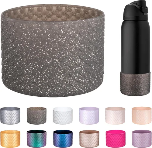 Miniatura 34 de Silicone Boot for Owala Water Bottle 24oz 32oz 40oz, Anti-Slip Protective Sleeve Bottom Bumper Protector for FreeSip, Twist, and Flip Stainless Rosa