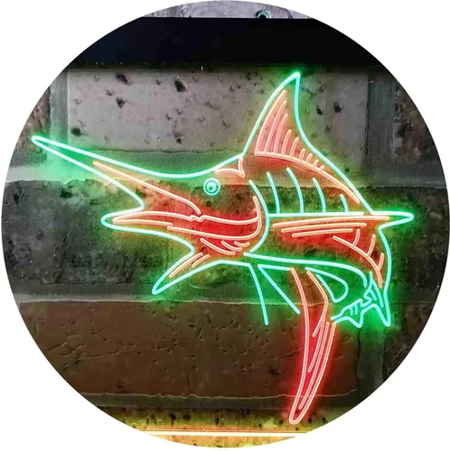 Miniatura 11 de ADVPRO Marlin Fish Room Man Cave Dual Color LED Neon Sign Blue & Red 12 x 8 Inches st6s32-i3723-br