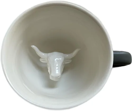 Miniatura 2 de Creature Cups Taza de cerámica Bull - Animal 3D oculto en el interior - Regalo único para los amantes del café y el té