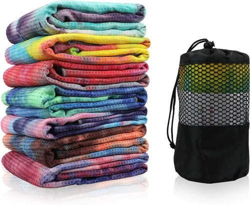 Miniatura 7 de Toallas de yoga, toalla de yoga antideslizante con textura de gofre antideslizante, manta de yoga de microfibra 100% absorbente, sin olor
