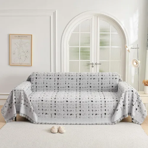 Miniatura 87 de ROOMLIFE Manta Funda Azteca Bohemia para Sofá, Decoración del Hogar Estilo Granja, Fundas de Sofá para Loveseat, Sofás de 2/3 Cojines, Apta