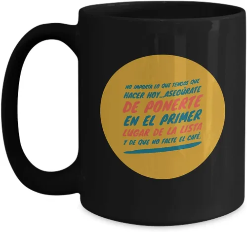 Miniatura 5 de Taza de Cafe Primer Vaso, taza de téa Mate Copa divertidas, tazas personalizadas, taza de café inspiradoras, taza con mensajes positivos., 11onza