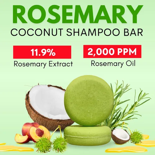 Miniatura 2 de Rosemary - Juego de 3 barras de champú y acondicionador para cabello de aspecto saludable - Barras de champú sólido natural para mujeres con cabello