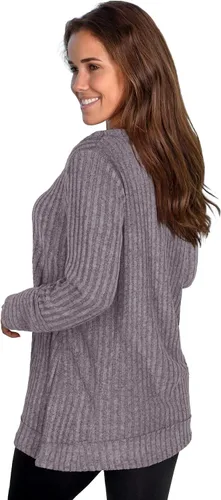Miniatura 3 de WIHOLL - Suéter de manga larga, con cuello en V, color sólido, a la moda para mujer