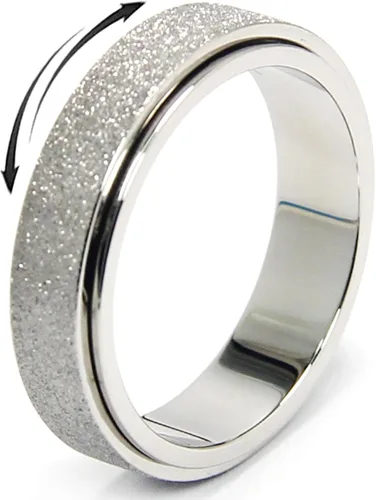 Miniatura 17 de Anillo de alivio de la ansiedad, anillo giratorio para aliviar el estrés, de acero inoxidable, anillo giratorio para mujeres, hombres, unisex