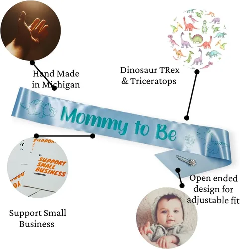Miniatura 2 de Alfileres de dinosaurio para baby shower para mamá, papá, abuela, familia de la selva, es un espolvoreo de bebé para niño