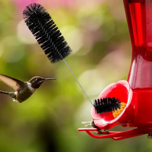 Miniatura 5 de Cepillo de limpieza para comederos de colibríes, 19 piezas, 3 tamaños, mini nailon de doble cabeza 2 en 1, cepillo para colibríes difícil