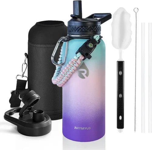 Miniatura 57 de RAYMYLO Botella de agua aislada de 24 onzas, de acero inoxidable con triple pared al vacío (fría durante 48 horas, caliente durante 24 horas), a