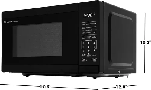 Miniatura 7 de SHARP Horno microondas compacto de encimera con plato giratorio de carrusel extraíble de 10 pulgadas, 700 vatios, 0.7 pies cúbicos, negro
