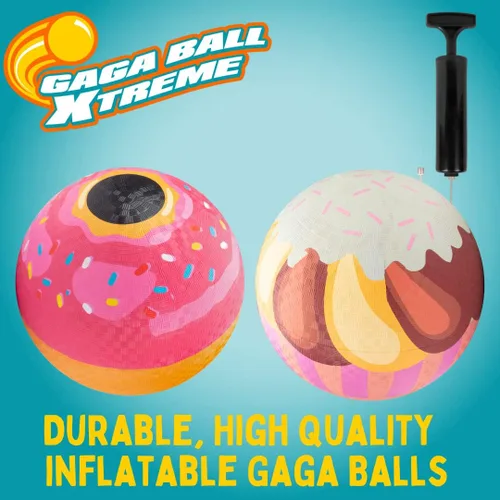 Miniatura 3 de SCS Direct Gaga Ball - Pelotas para patio de recreo (8.5 pulgadas) con bomba de aire, paquete de goma duradera para recreo, dodgeball, kickball
