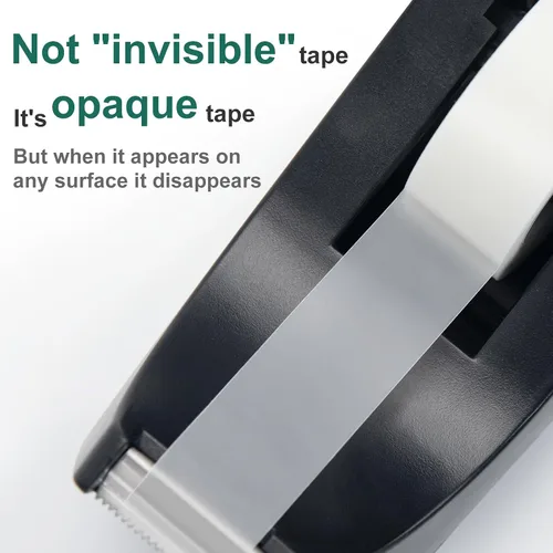 Miniatura 4 de OWLKELA - 12 rollos de cintas invisibles de 0.7 x 1000 pulgadas, cinta invisible con acabado mate, cinta translúcida empañada ideal para corrección