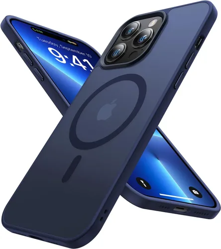 Funda magnética para iPhone 13 Pro Max [compatible con MagSafe] [probada en caídas de grado militar de 10 pies] Funda delgada translúcida mate para