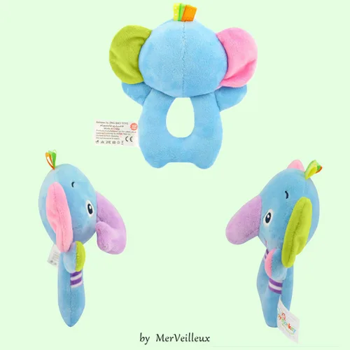 Miniatura 6 de Juguete de sonajero de elefante de peluche suave para bebés de más de 0 meses, juguete de agitación para recién nacidos, juguete de animal