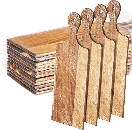 Miniatura 7 de Patelai Juego de 12 Tablas de Cortar de Madera con Asas, Tablas de Cortar Grandes para Servir en la Cocina, Tablas de Cortar Simples a Granel