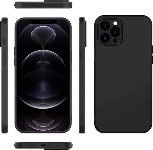 Miniatura 4 de EasyAcc Funda delgada para iPhone 12 Pro Max, 6.7 pulgadas 2020 delgada negro mate TPU Phone 12 Pro Max, carcasa protectora de cuerpo completo
