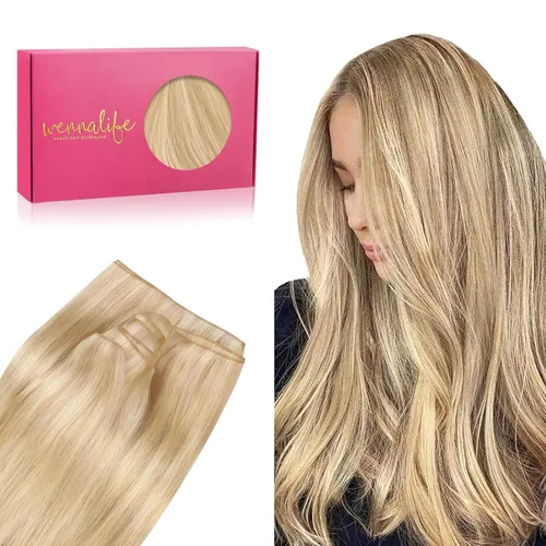 Miniatura 63 de WENNALIFE Extensiones de cabello humano real, 20 pulgadas, 3.53 onzas, color marrón chocolate, trama, cabello Remy atado a mano, extensiones