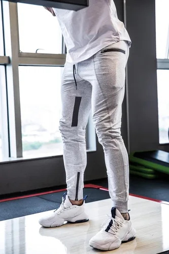 Miniatura 5 de FIRSTGYM Pantalones deportivos para hombre, ajustados, para entrenamiento, malla en el muslo, con bolsillos con cremallera