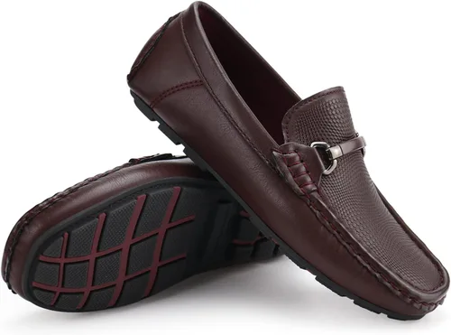 Miniatura 12 de JABASIC Mocasines Penny para niños, estilo casual, sin cordones, zapatos de vestir para niños