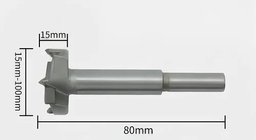 Miniatura 4 de Forstner Brocas de 15 a 1.378 in, 5 piezas, brocas de carburo Forstner de acero de alta velocidad con agujero de perforación de ala plana, bisagra
